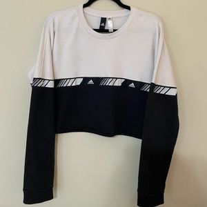 Black and white adidas cropped top